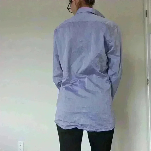 Le Chateau, men's shirt, europeen Slim fit, cover up, purple, button down, Sz: M - Picture 5 of 11